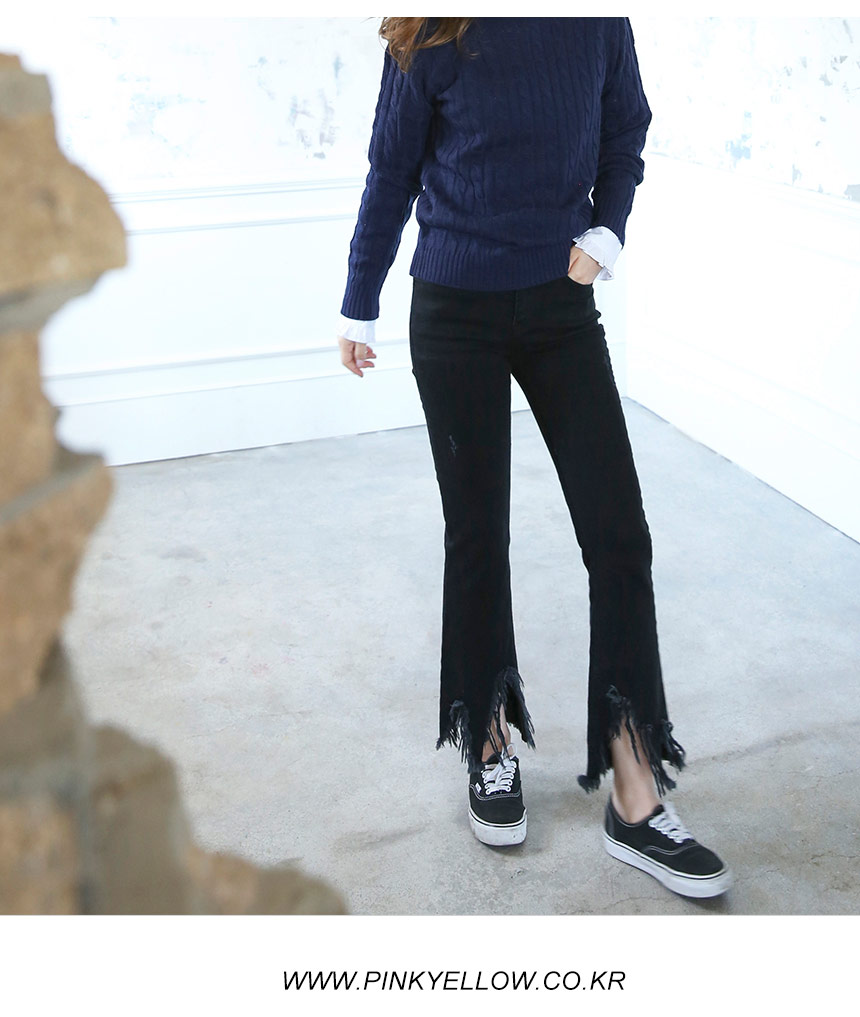 Women Jeans Pants Vintage Boots Cut Black Jeans Wo