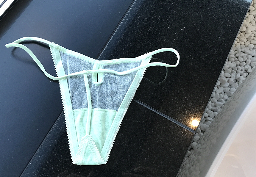 Women Underwear Sexy see-through pearl mesh bendin