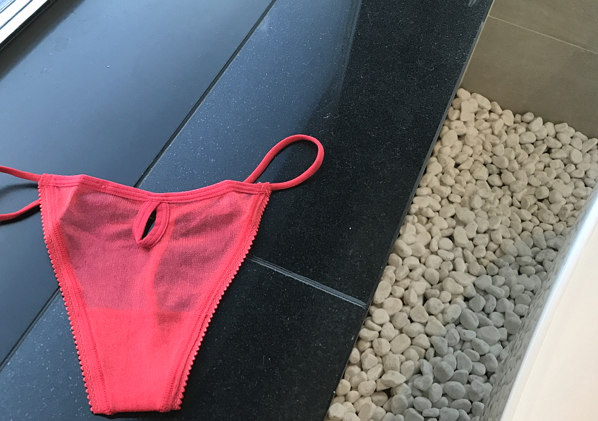 Women Underwear Sexy see-through pearl mesh bendin
