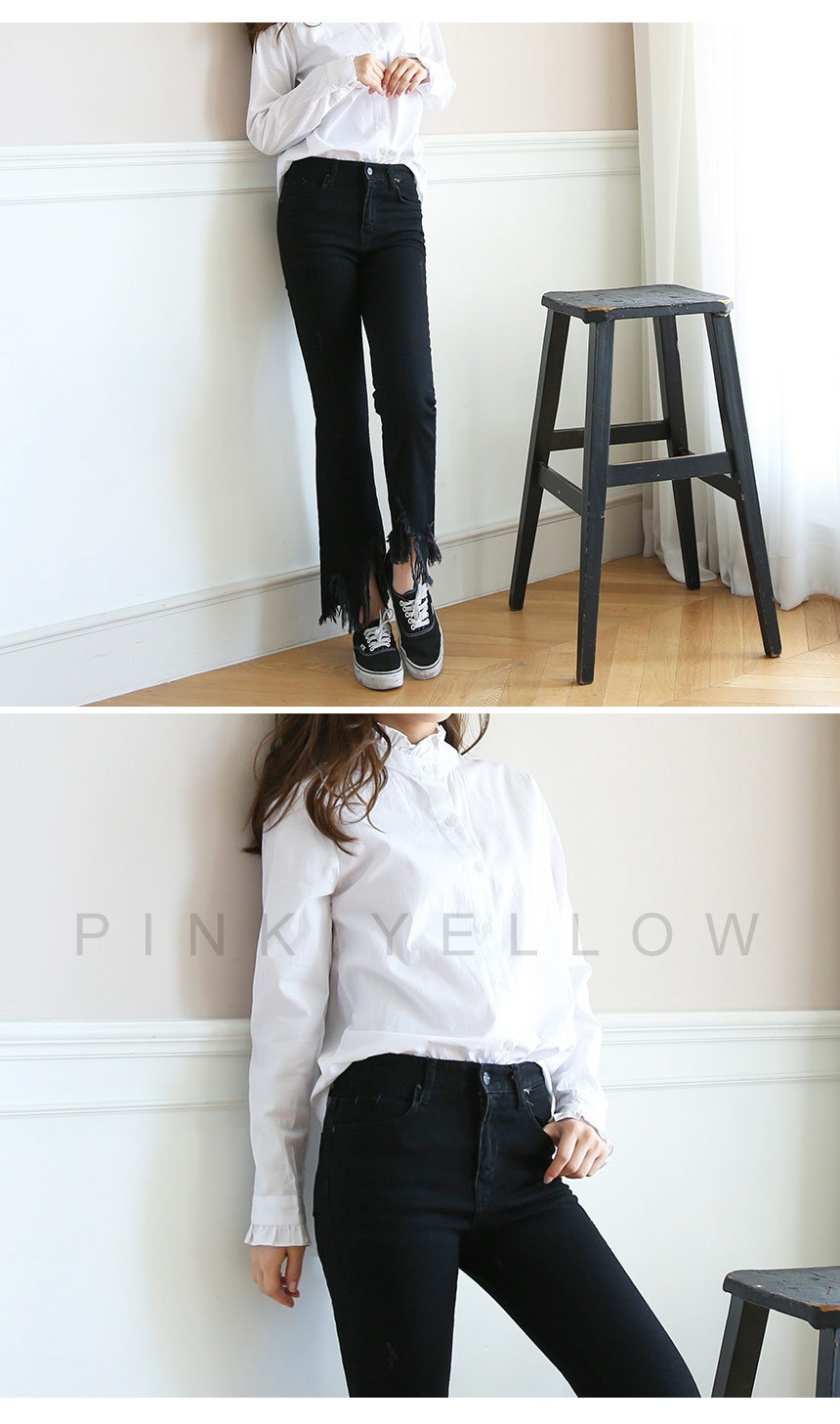 Women Jeans Pants Vintage Boots Cut Black Jeans Wo