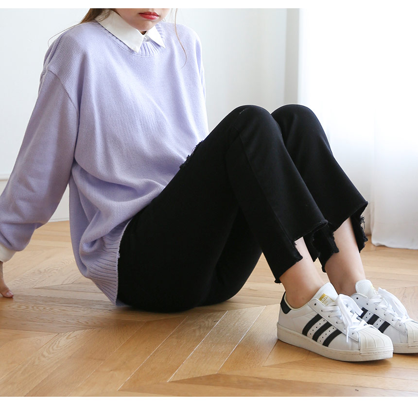 Women Jeans Pants For Button Semi-Boots Cut Pants 