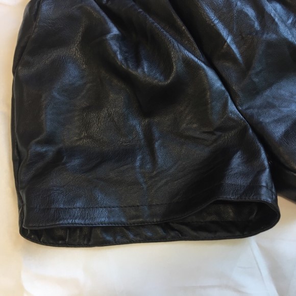 Women Short Pants Leather shorts black Leather lea