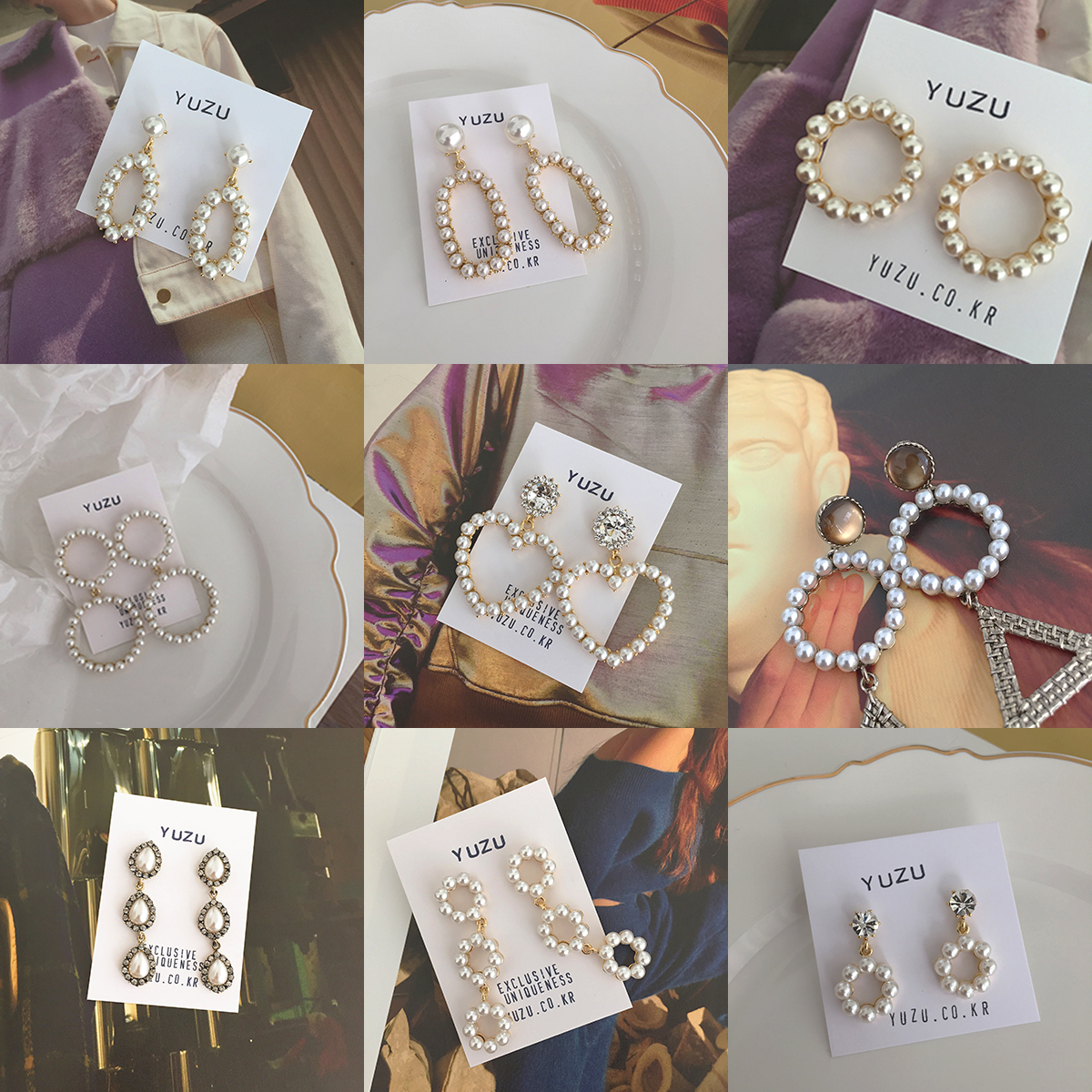 Pearl Earrings 9 kinds Drop Point Specials Elegant