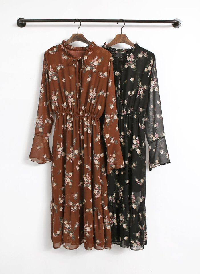 New Women Dress Heavenly sky Creeper Chiffon Flowe