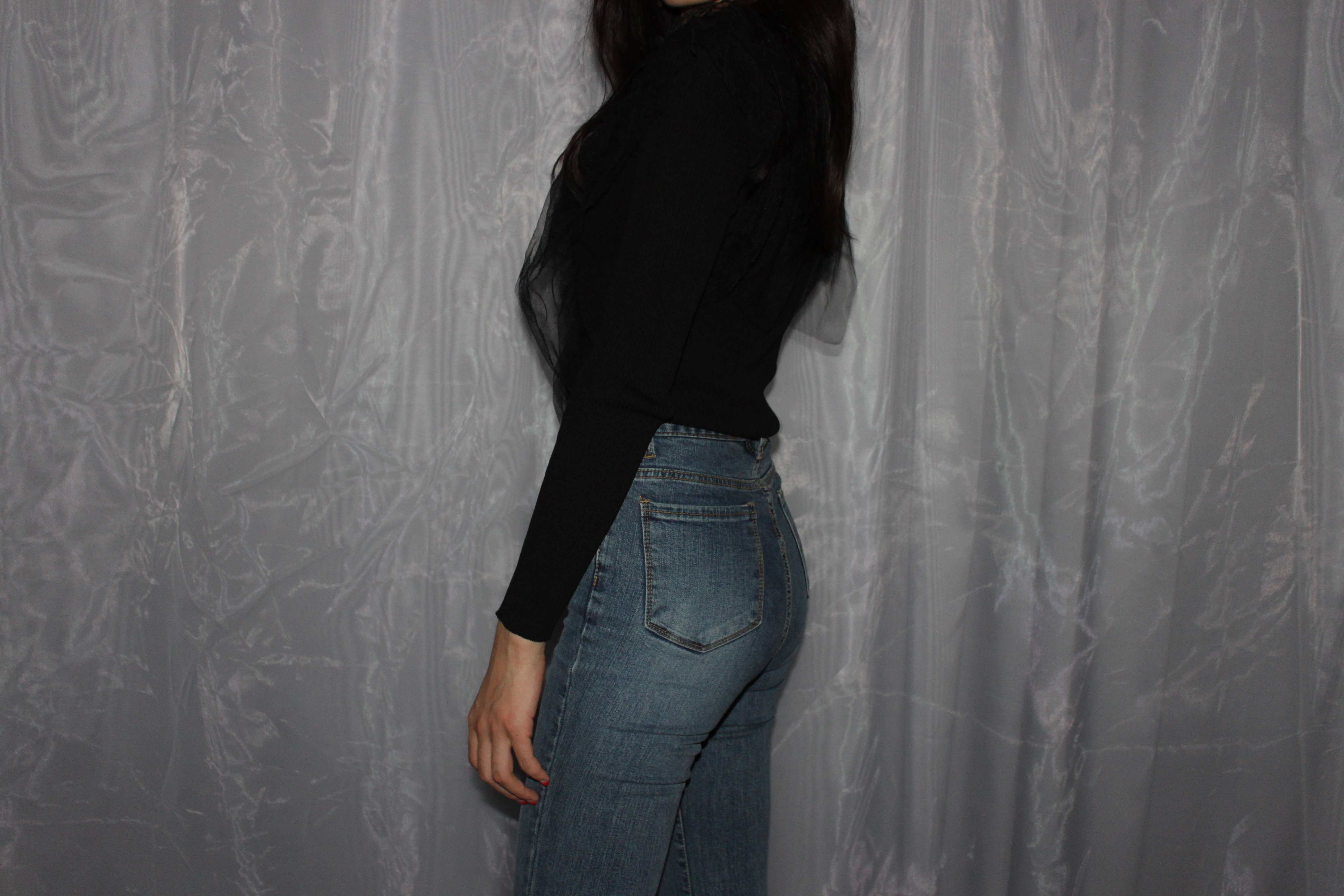 Women Jeans Pants Green Slim Boots Cut Denim Jeans