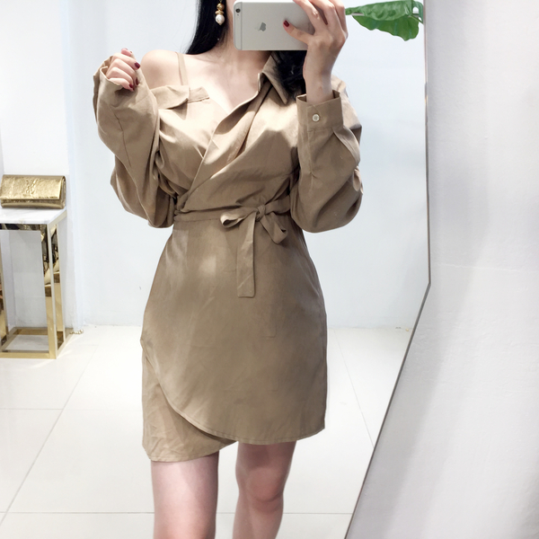 Suede Uncorked Dress One-piece goddess dress Basic