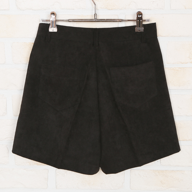 Women Short Pants Warm Polo A Line Suede Shorts S,