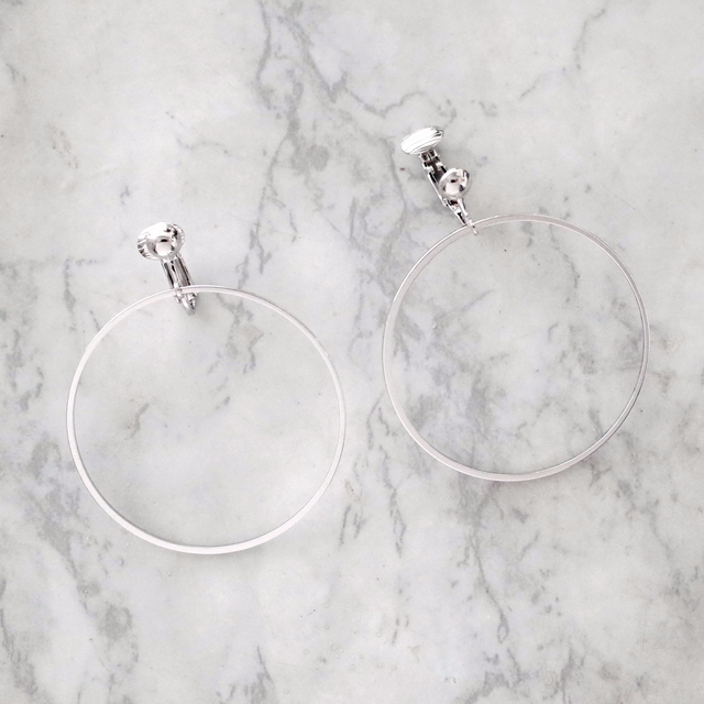 Earring OK Big Round Ring Clip Type Handmade Unbre