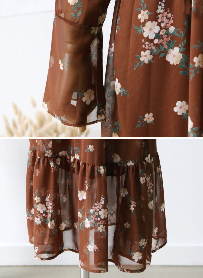 New Women Dress Heavenly sky Creeper Chiffon Flowe