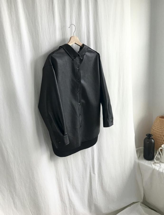 Mary Sweet Basics Fall Basic Leather Shirt 2color 