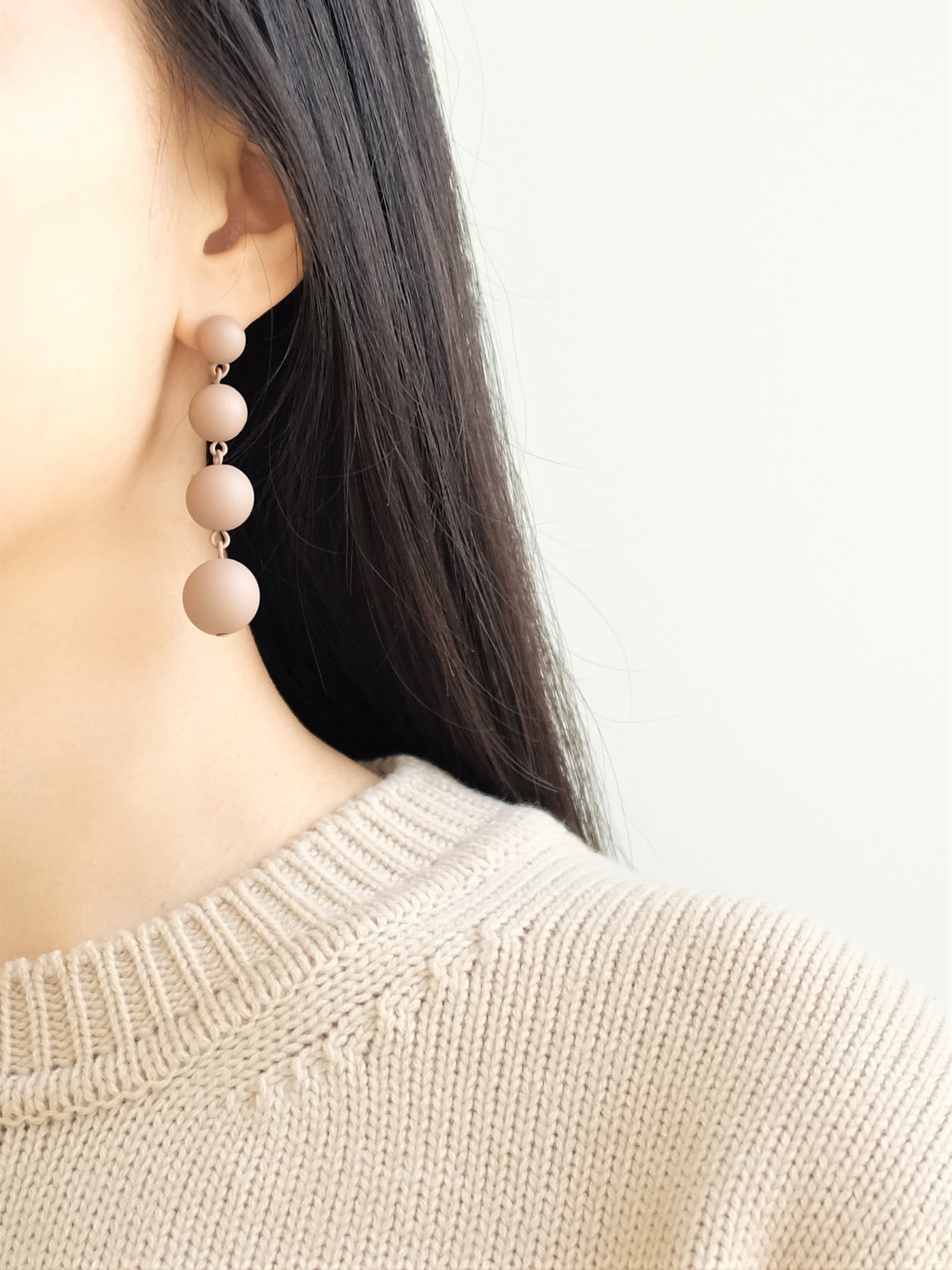 Color coated ball drop earrings Neat casual design