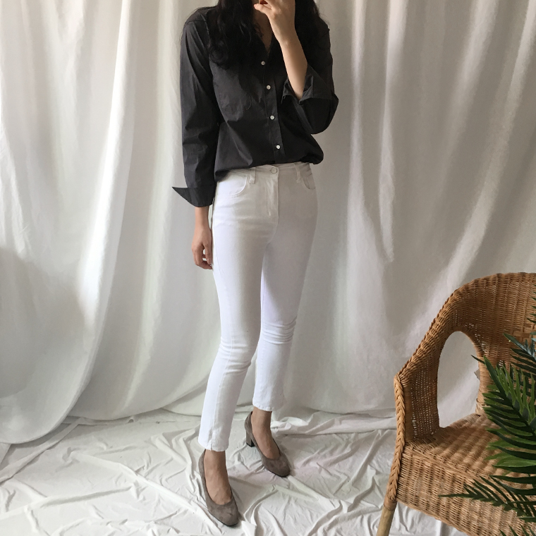 Free shipping long sleeve loose-fitting basic cott