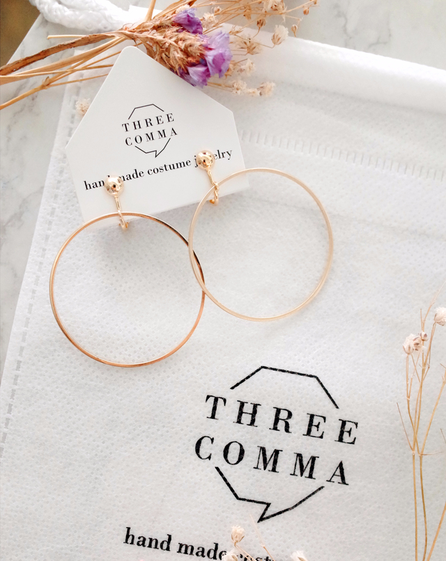 Earring OK Big Round Ring Clip Type Handmade Unbre