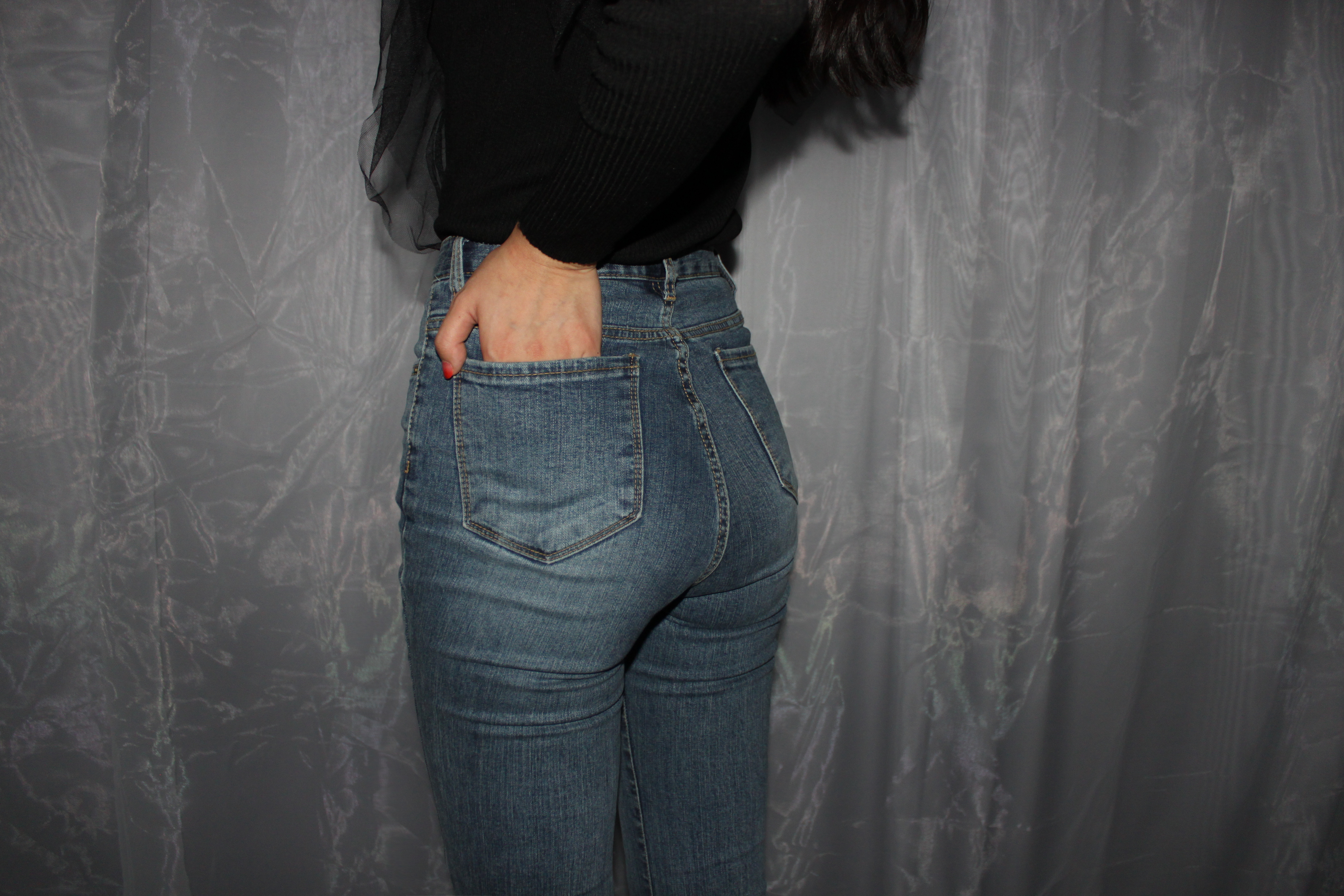 Women Jeans Pants Green Slim Boots Cut Denim Jeans