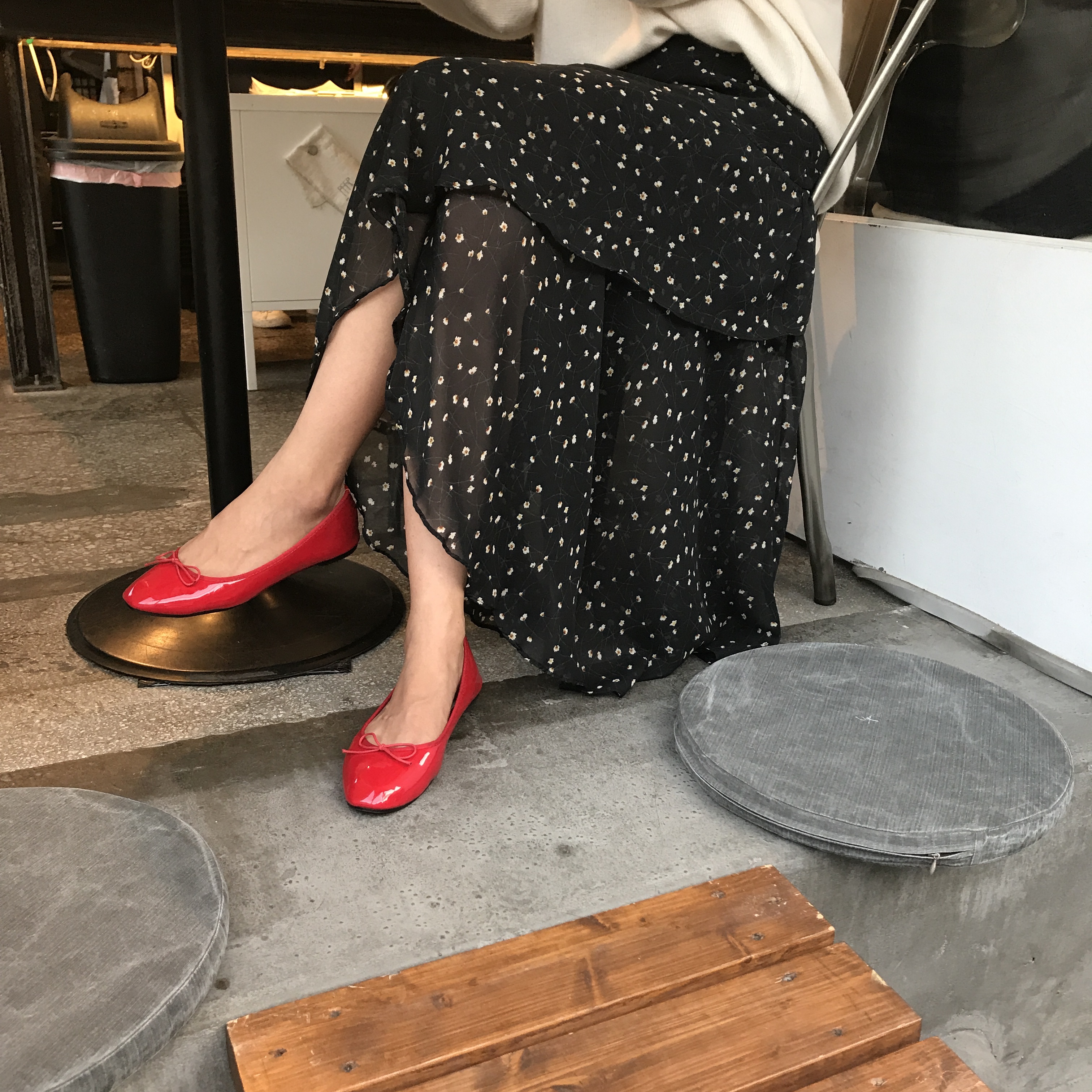 Flower Chiffon Long Skirt Cody Autumn Daily Look R