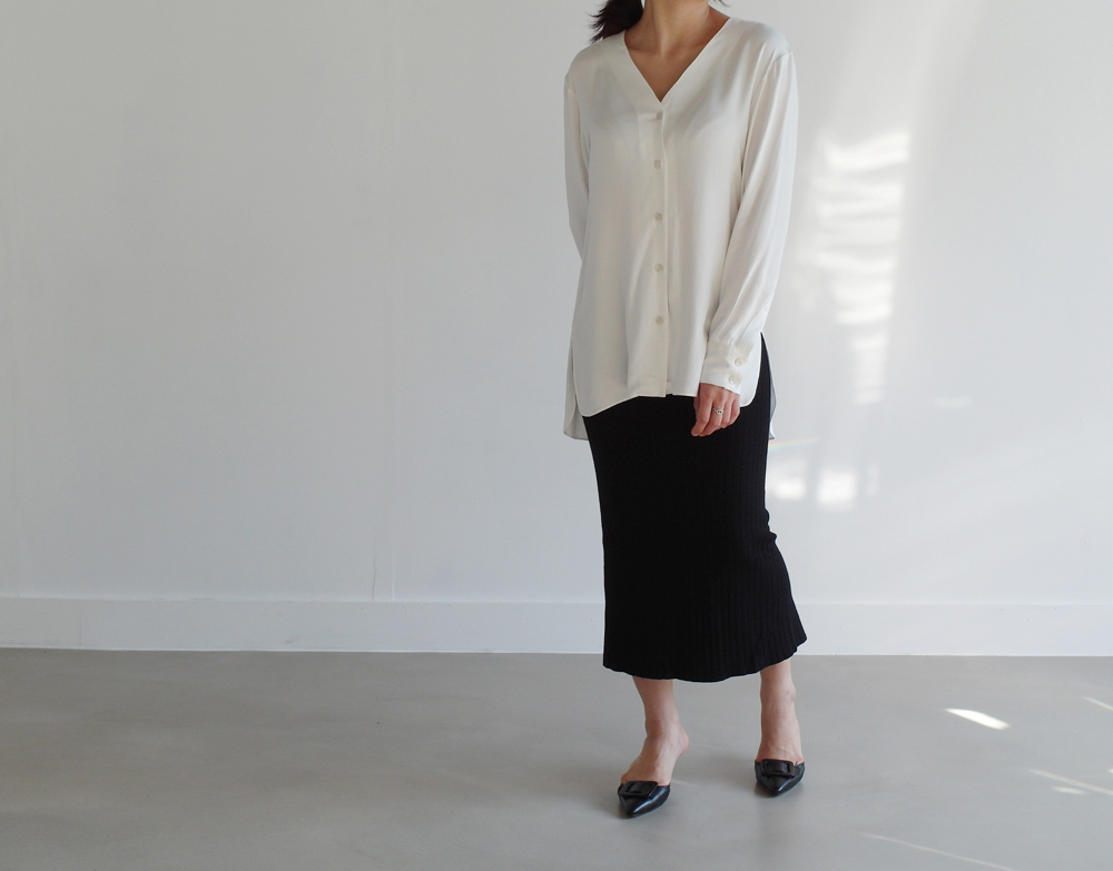 Wool 100 knitted goose skirt banding Long top long