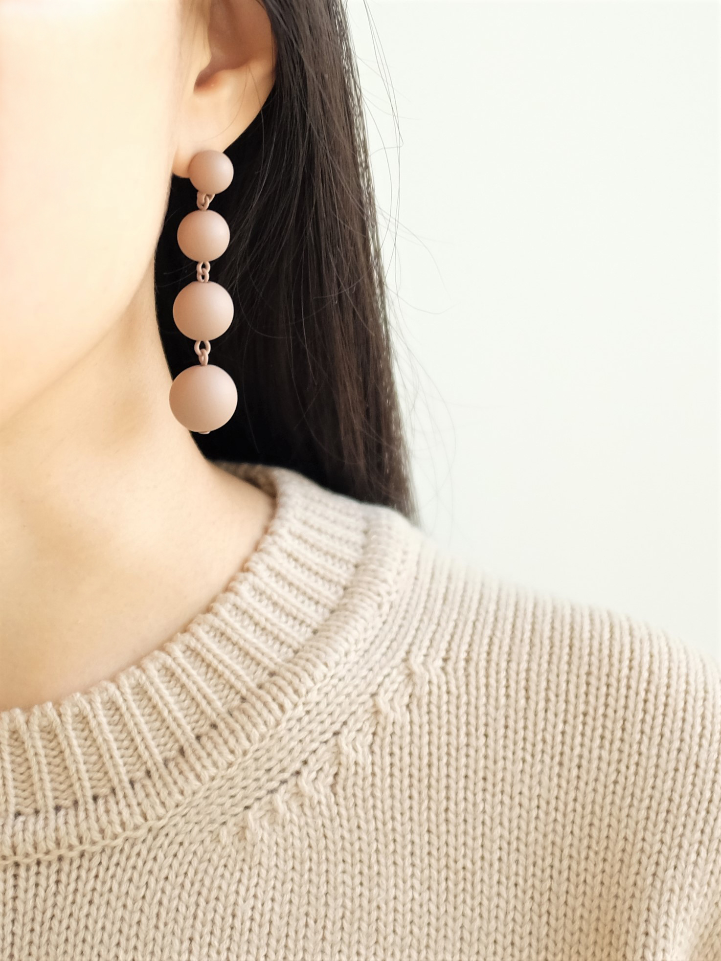 Color coated ball drop earrings Neat casual design