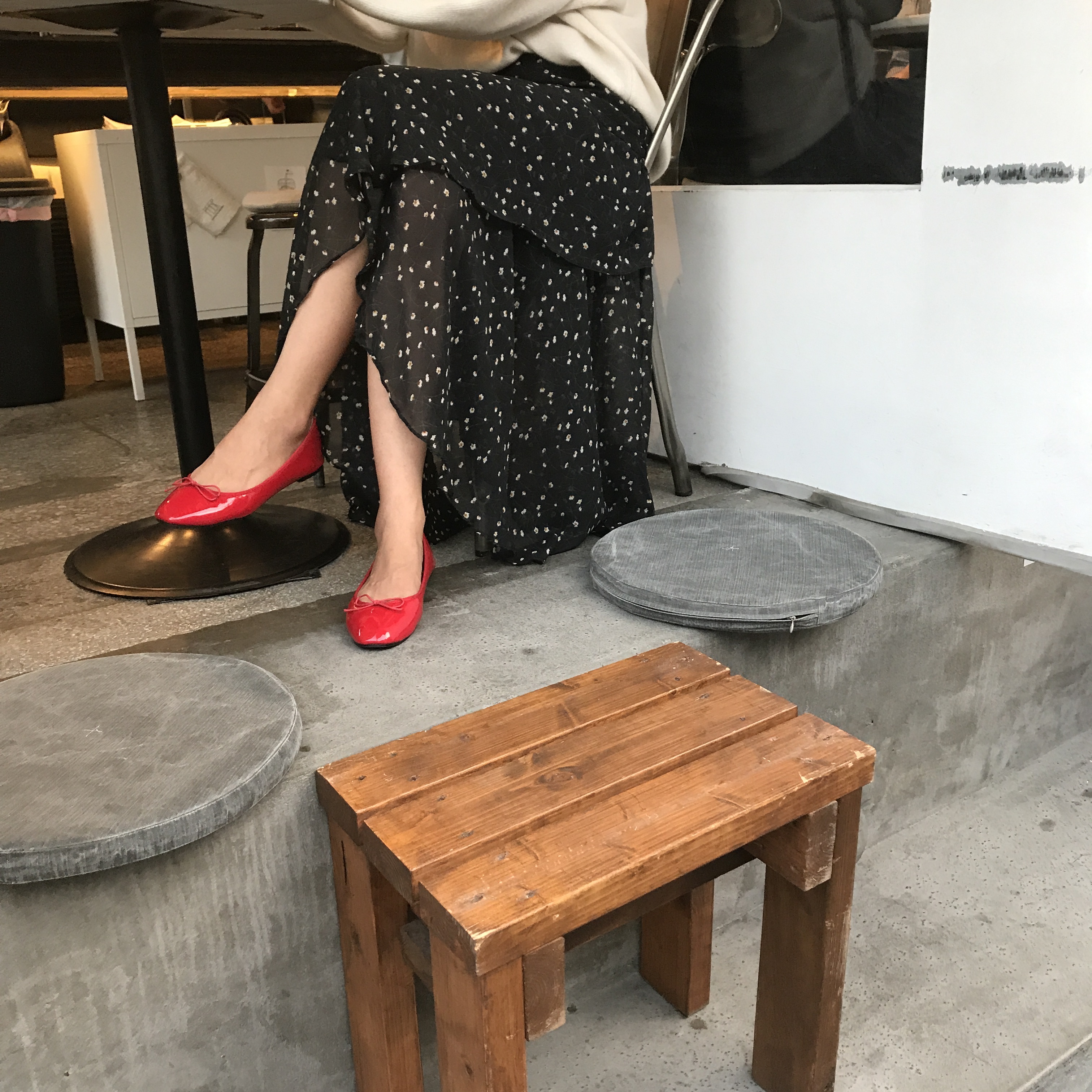 Flower Chiffon Long Skirt Cody Autumn Daily Look R