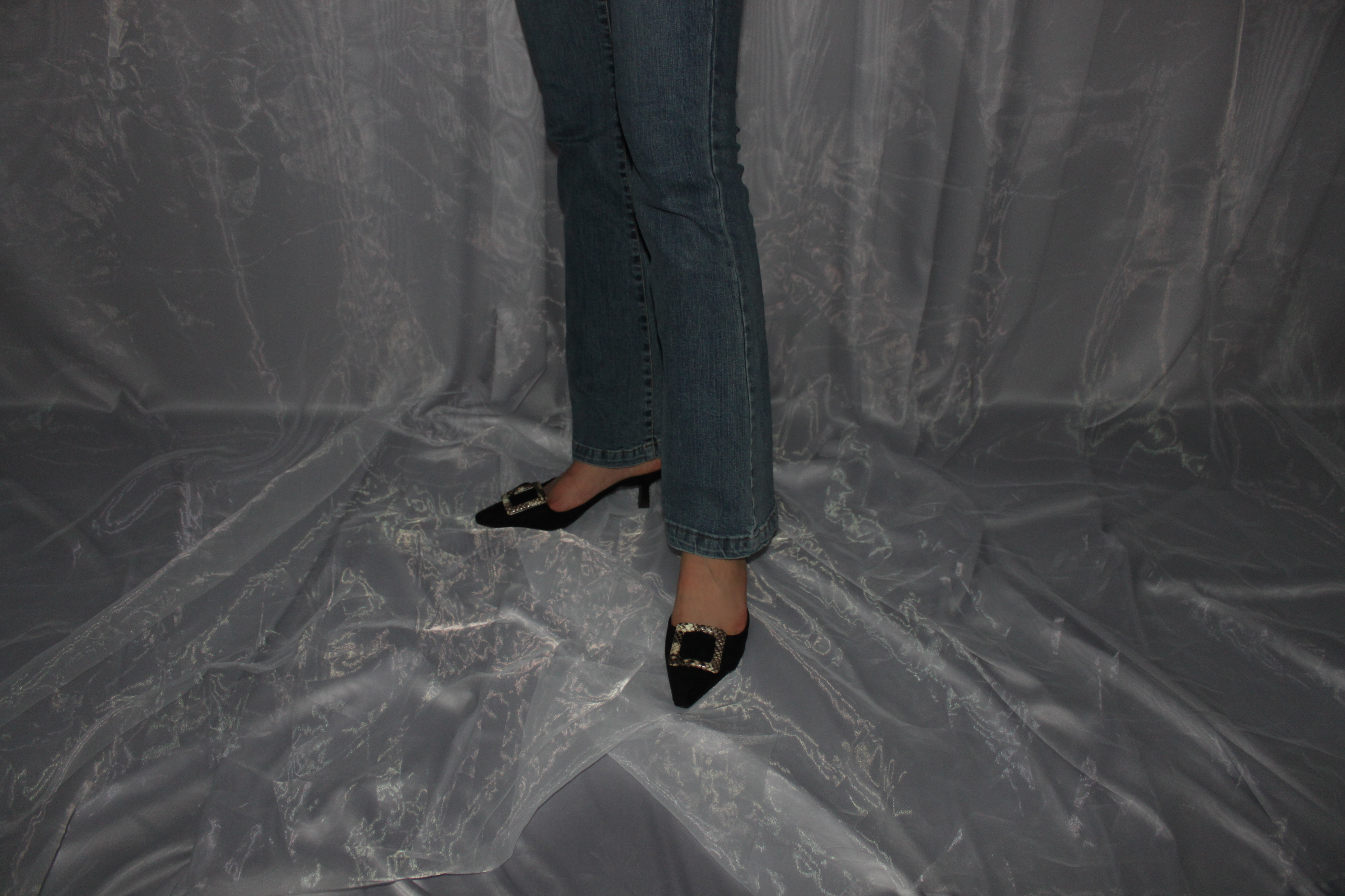 Women Jeans Pants Green Slim Boots Cut Denim Jeans