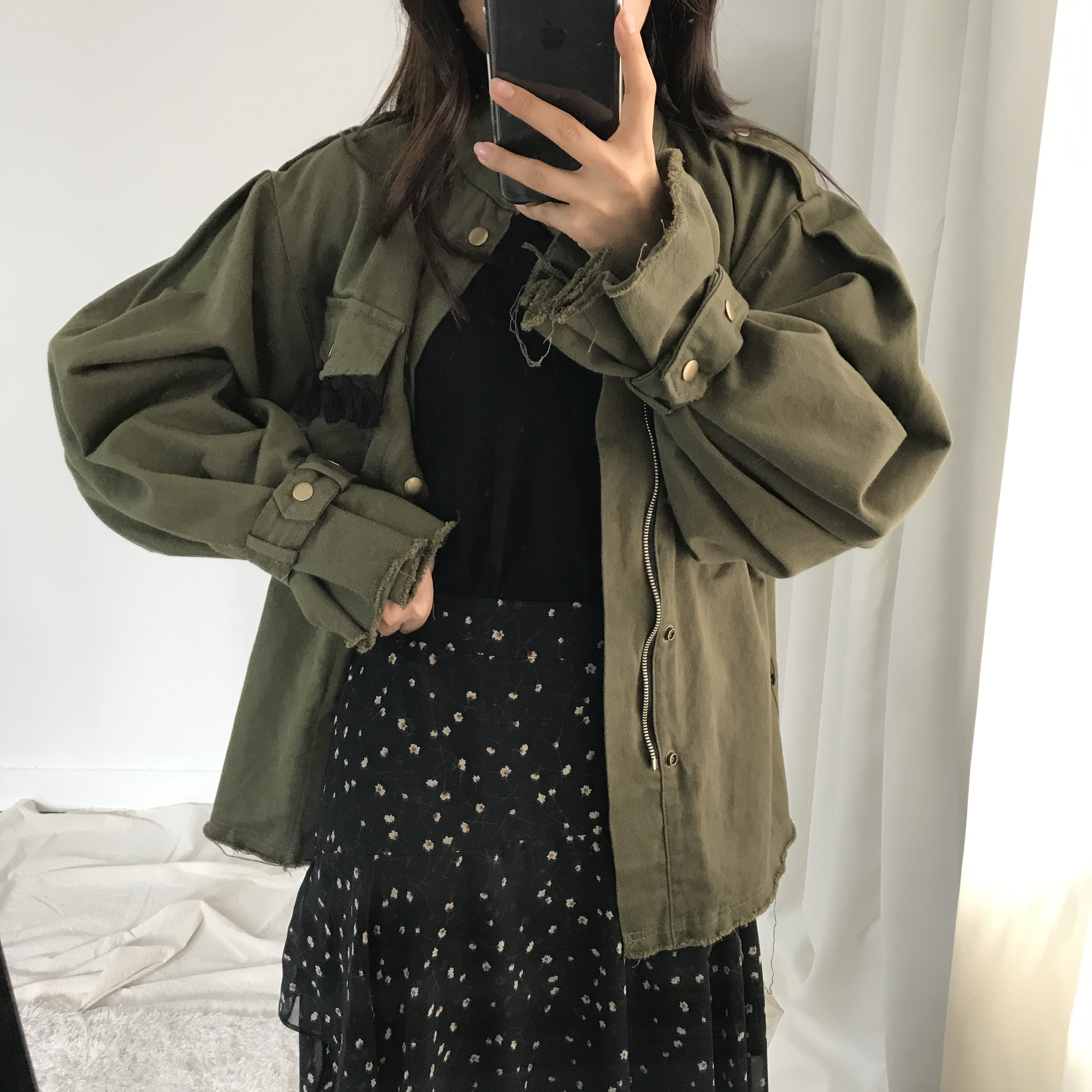 Flower Chiffon Long Skirt Cody Autumn Daily Look R