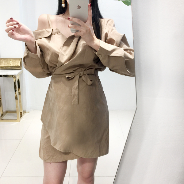 Suede Uncorked Dress One-piece goddess dress Basic