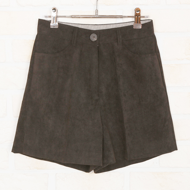 Women Short Pants Warm Polo A Line Suede Shorts S,