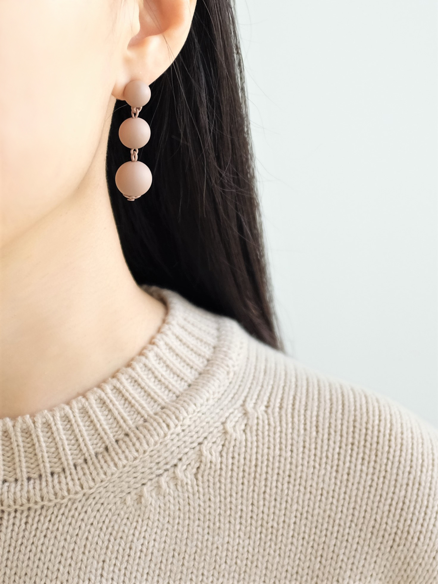 Color coated ball drop earrings Neat casual design