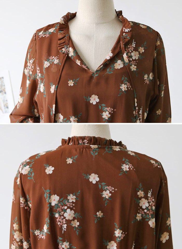 New Women Dress Heavenly sky Creeper Chiffon Flowe