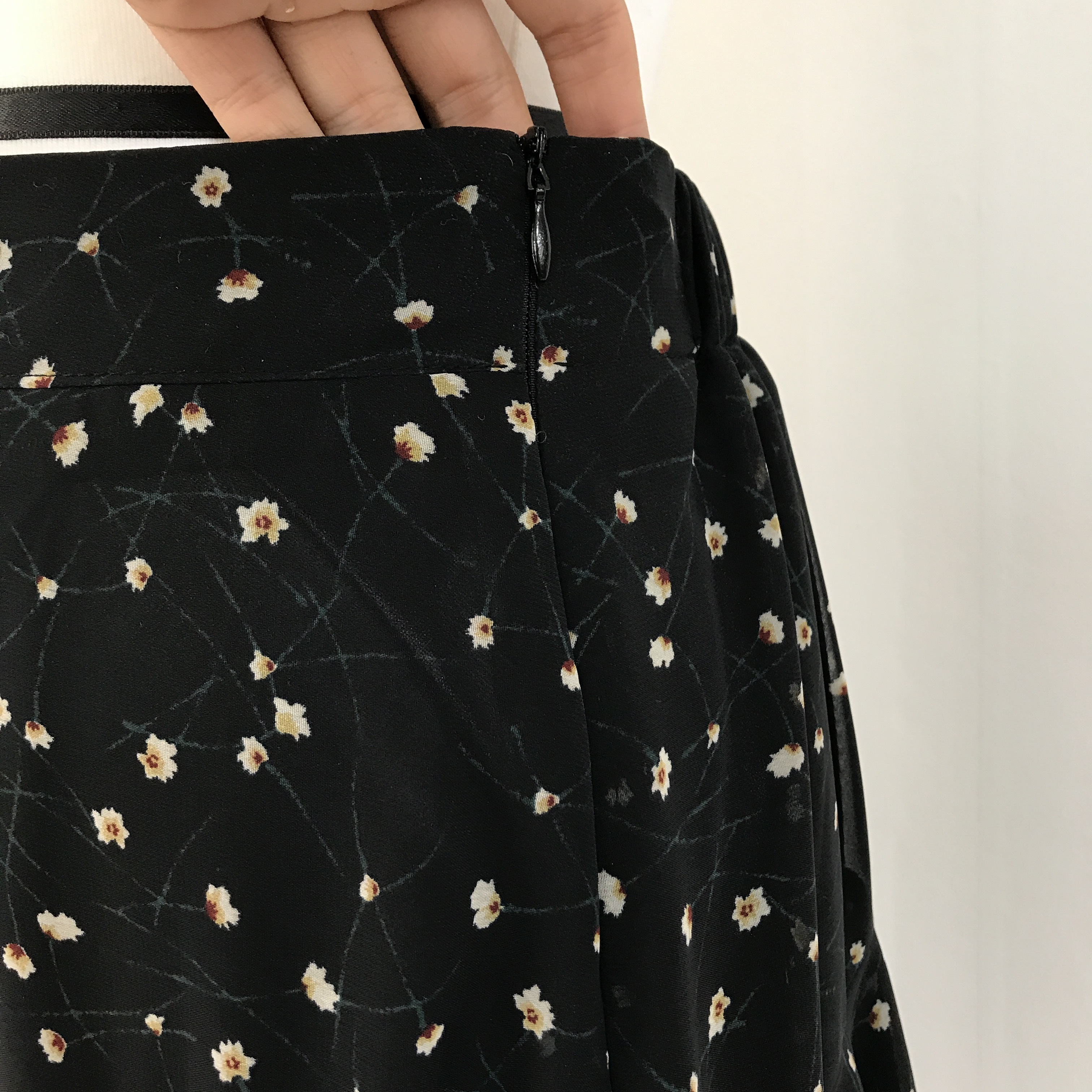 Flower Chiffon Long Skirt Cody Autumn Daily Look R