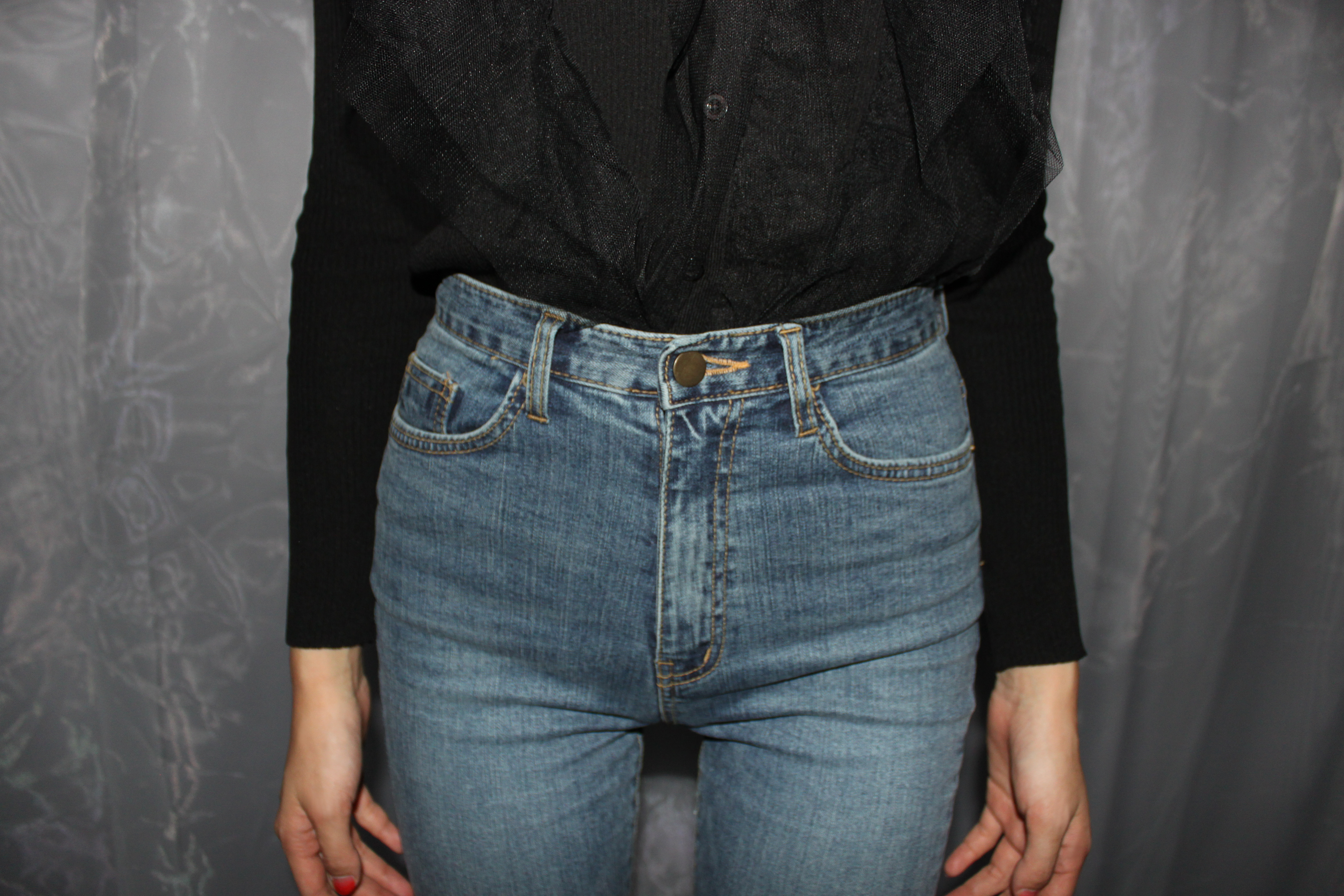 Women Jeans Pants Green Slim Boots Cut Denim Jeans