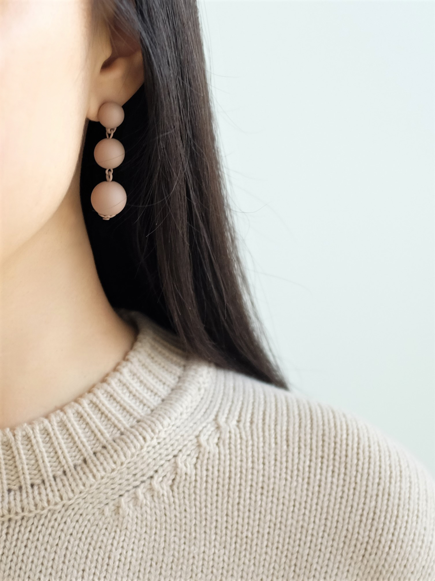 Color coated ball drop earrings Neat casual design