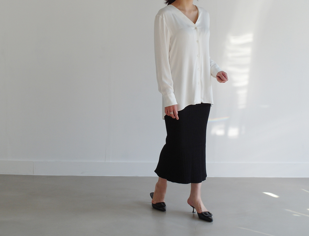 Wool 100 knitted goose skirt banding Long top long