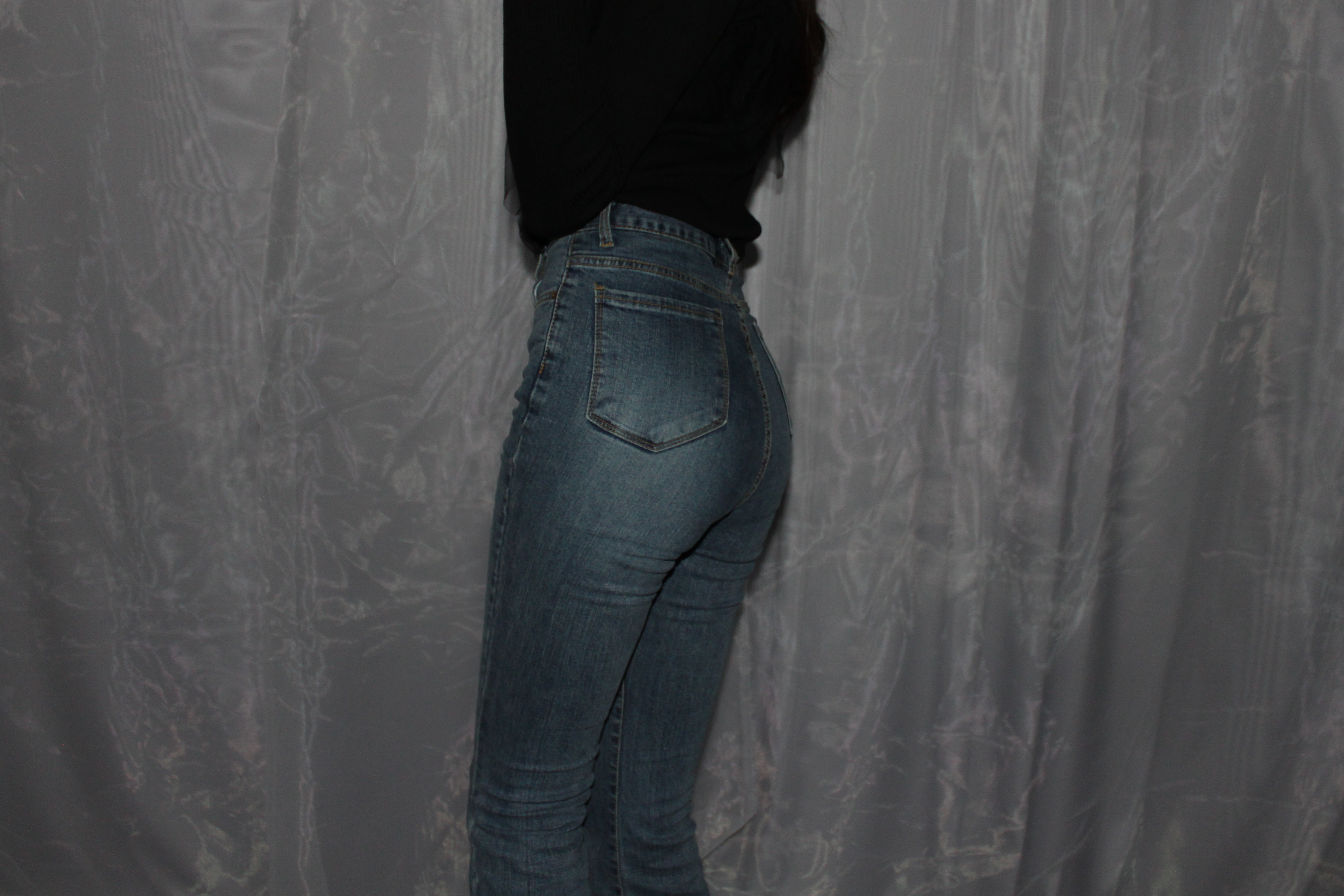 Women Jeans Pants Green Slim Boots Cut Denim Jeans