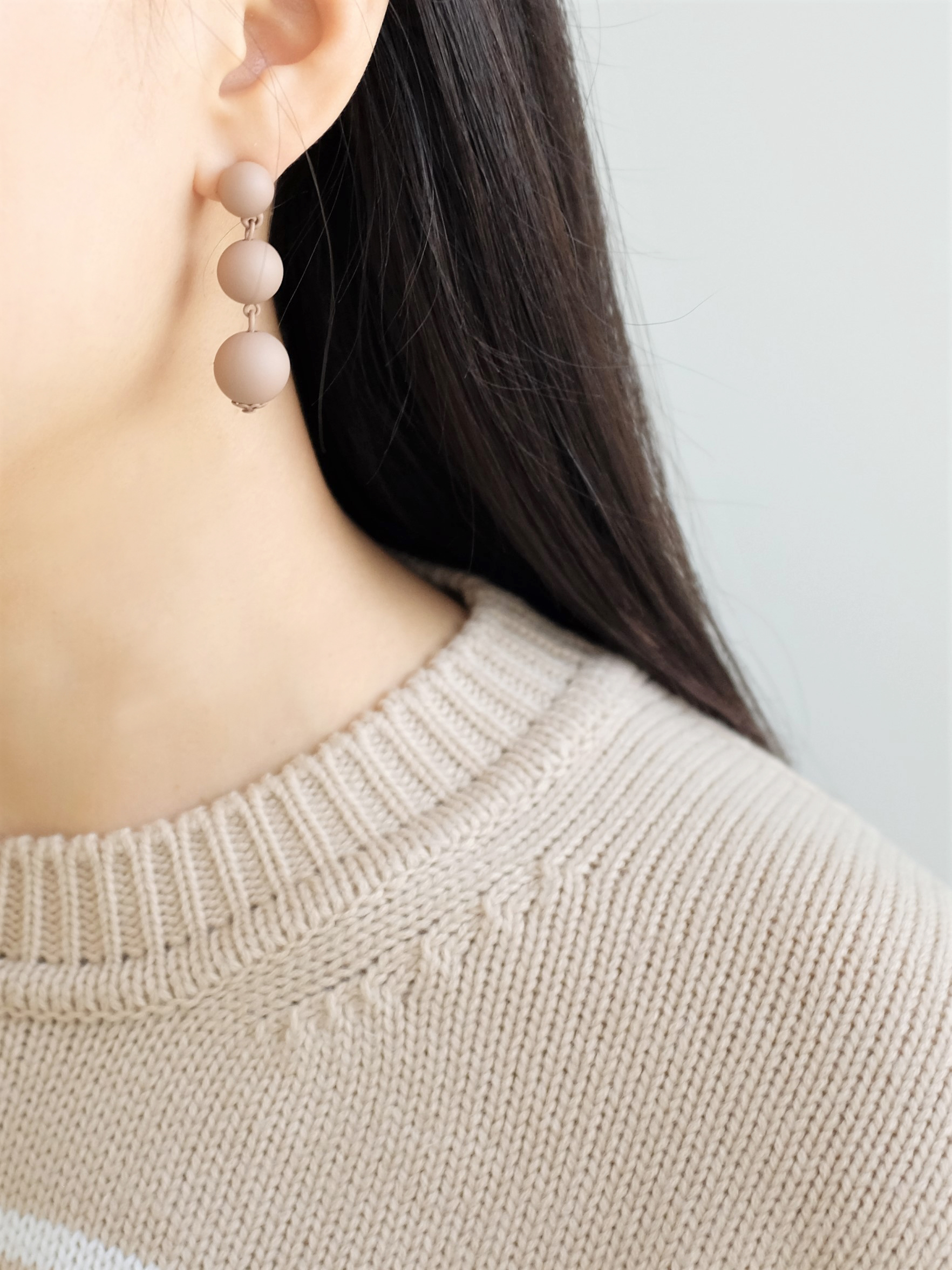 Color coated ball drop earrings Neat casual design