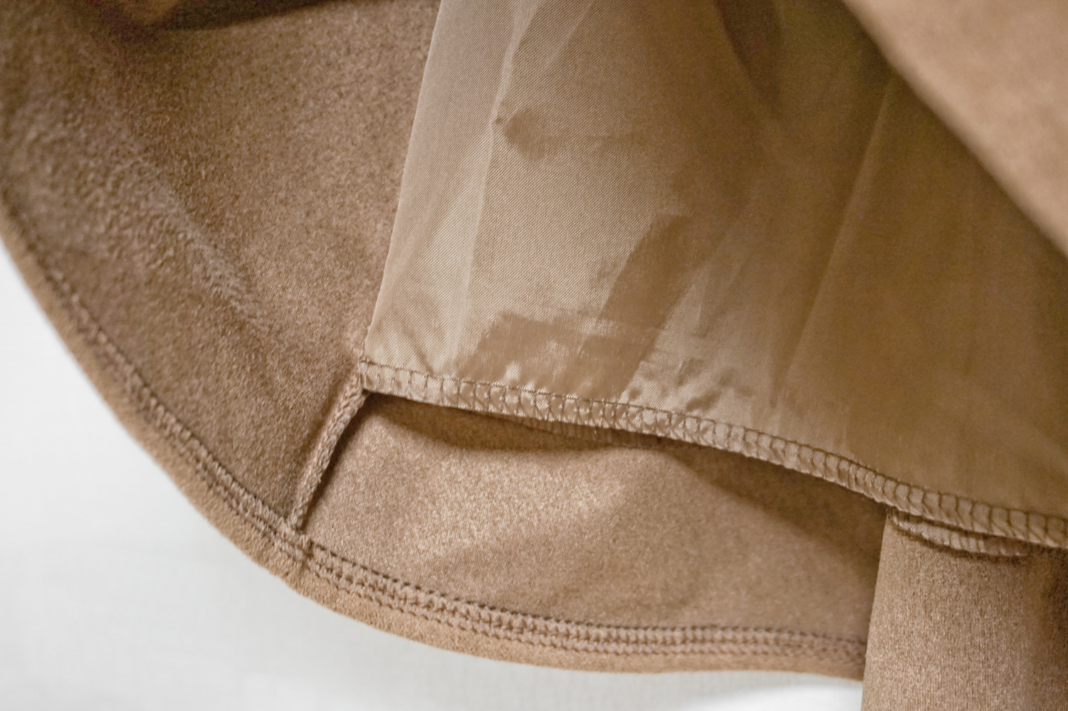 Suede Banding Flare Mini Skirt A-Line Skirt Band F