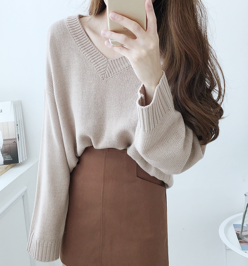 Dear A-line pocket mini skirt 4color Ballack coord