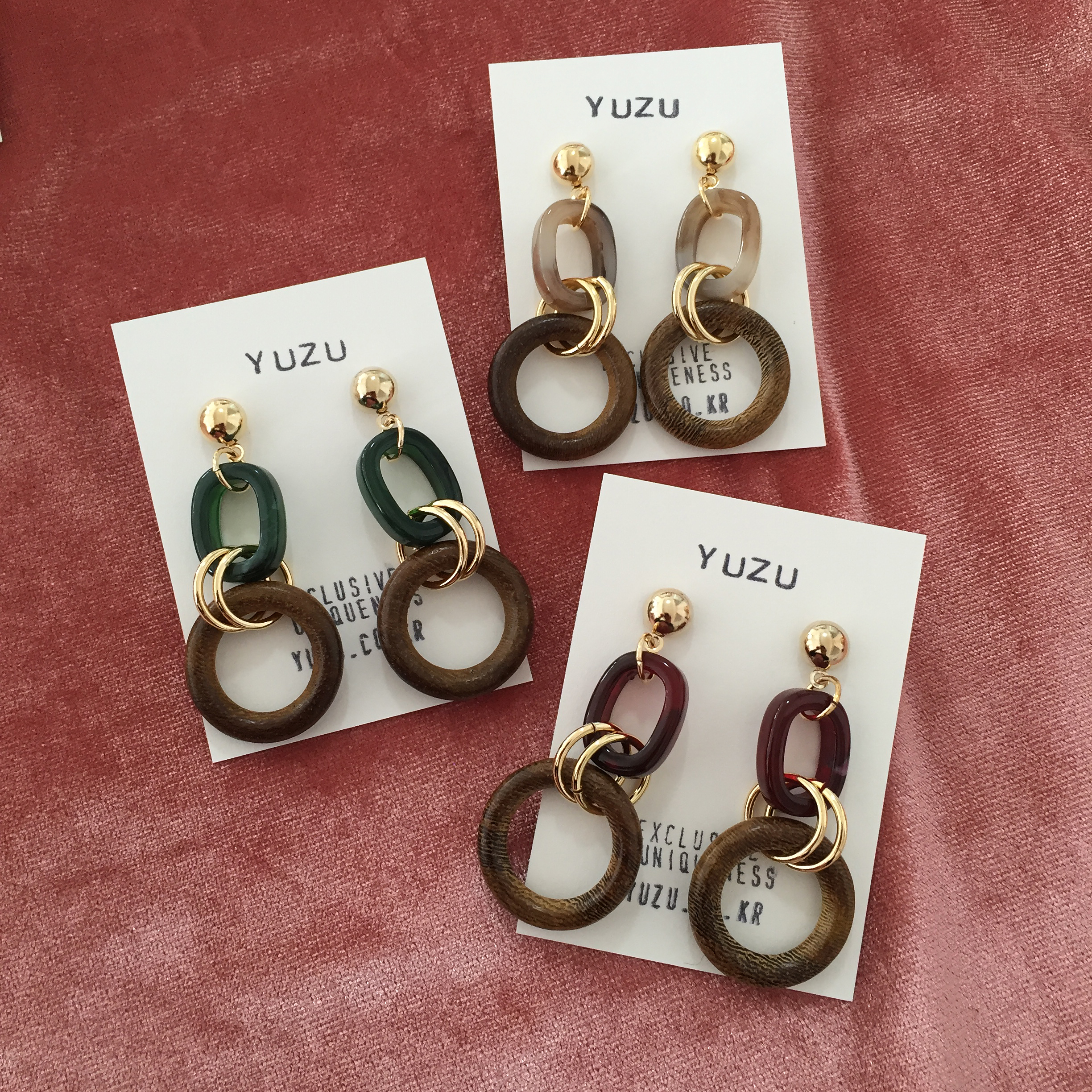 Tasswood earrings 5 ​​species 8900 won Tassle autu