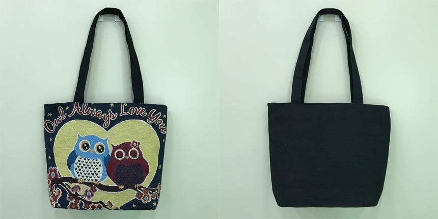 Couple Owls Embroidered Eco Bag Collection Bag Sho