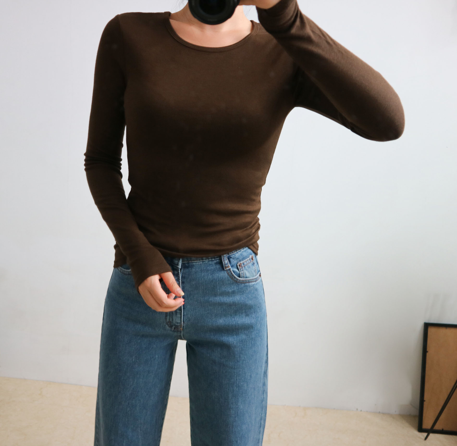 Women Jeans Pants Fall High Waist Long Wide Wide D