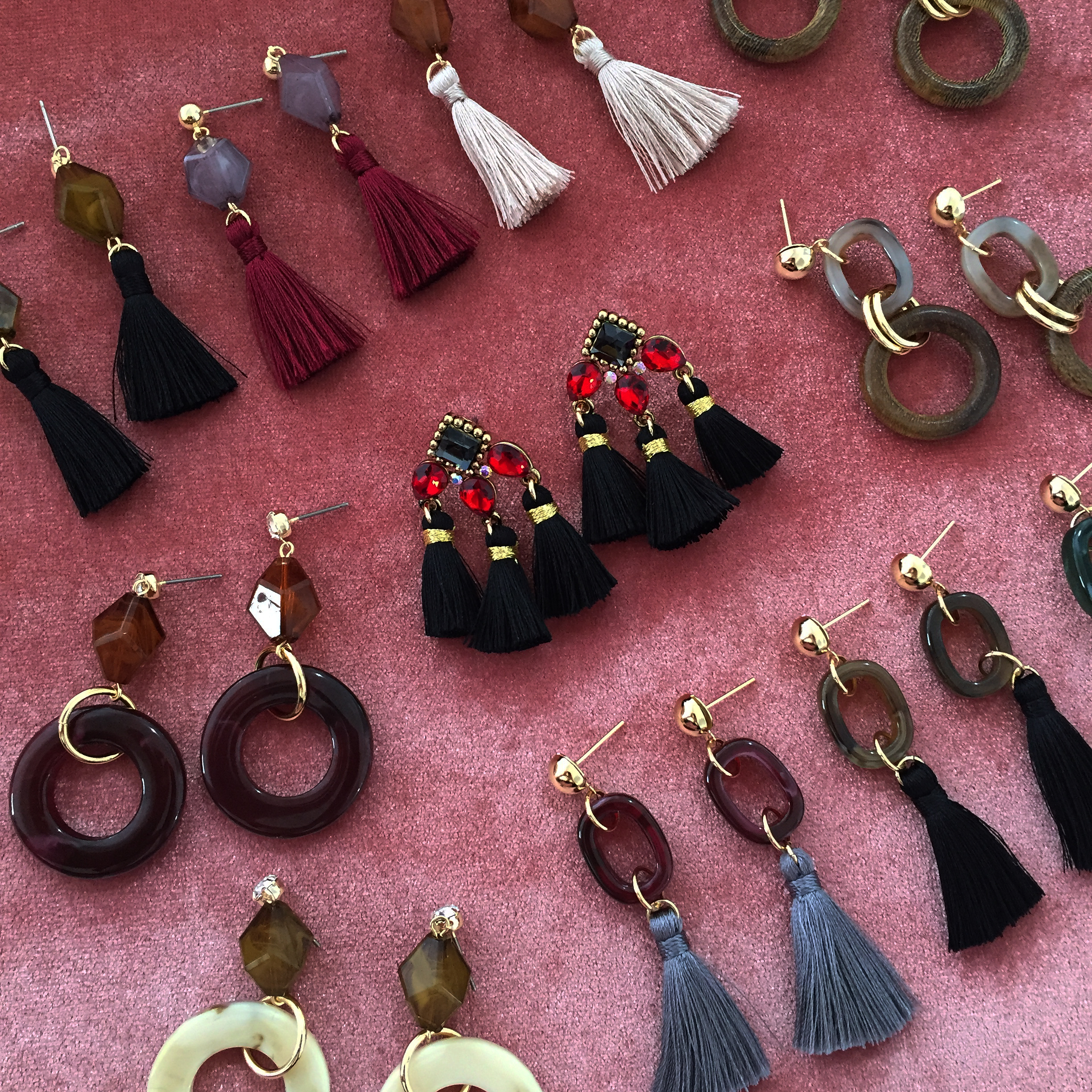 Tasswood earrings 5 ​​species 8900 won Tassle autu