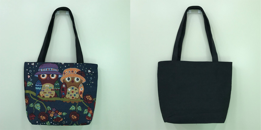 Couple Owls Embroidered Eco Bag Collection Bag Sho