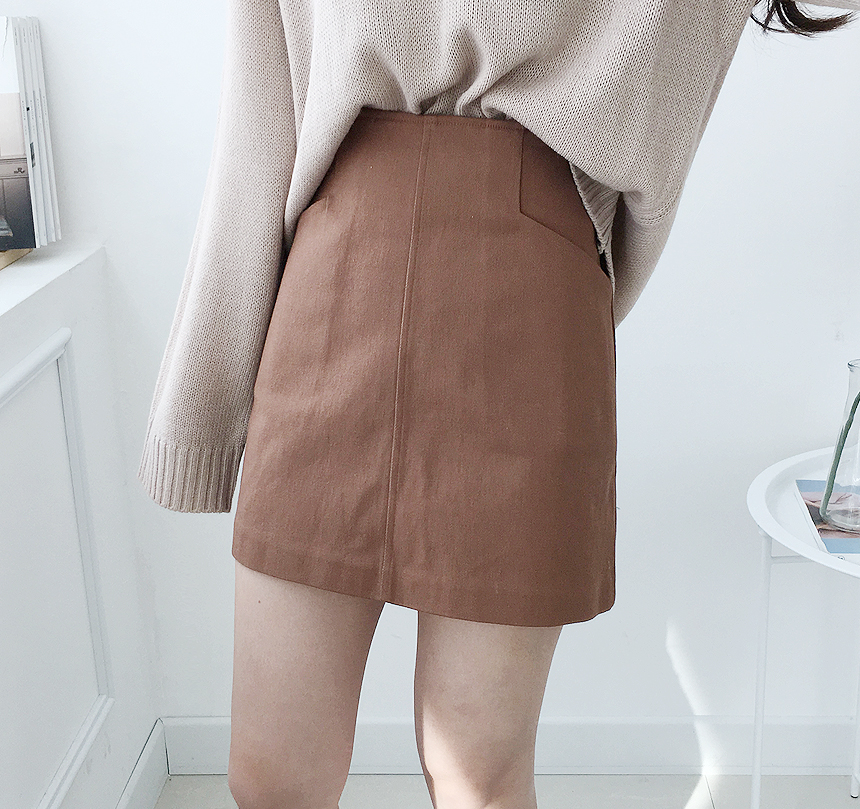 Dear A-line pocket mini skirt 4color Ballack coord
