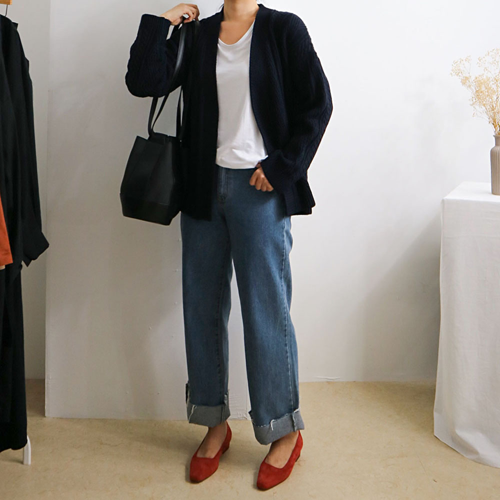 Women Jeans Pants Fall High Waist Long Wide Wide D