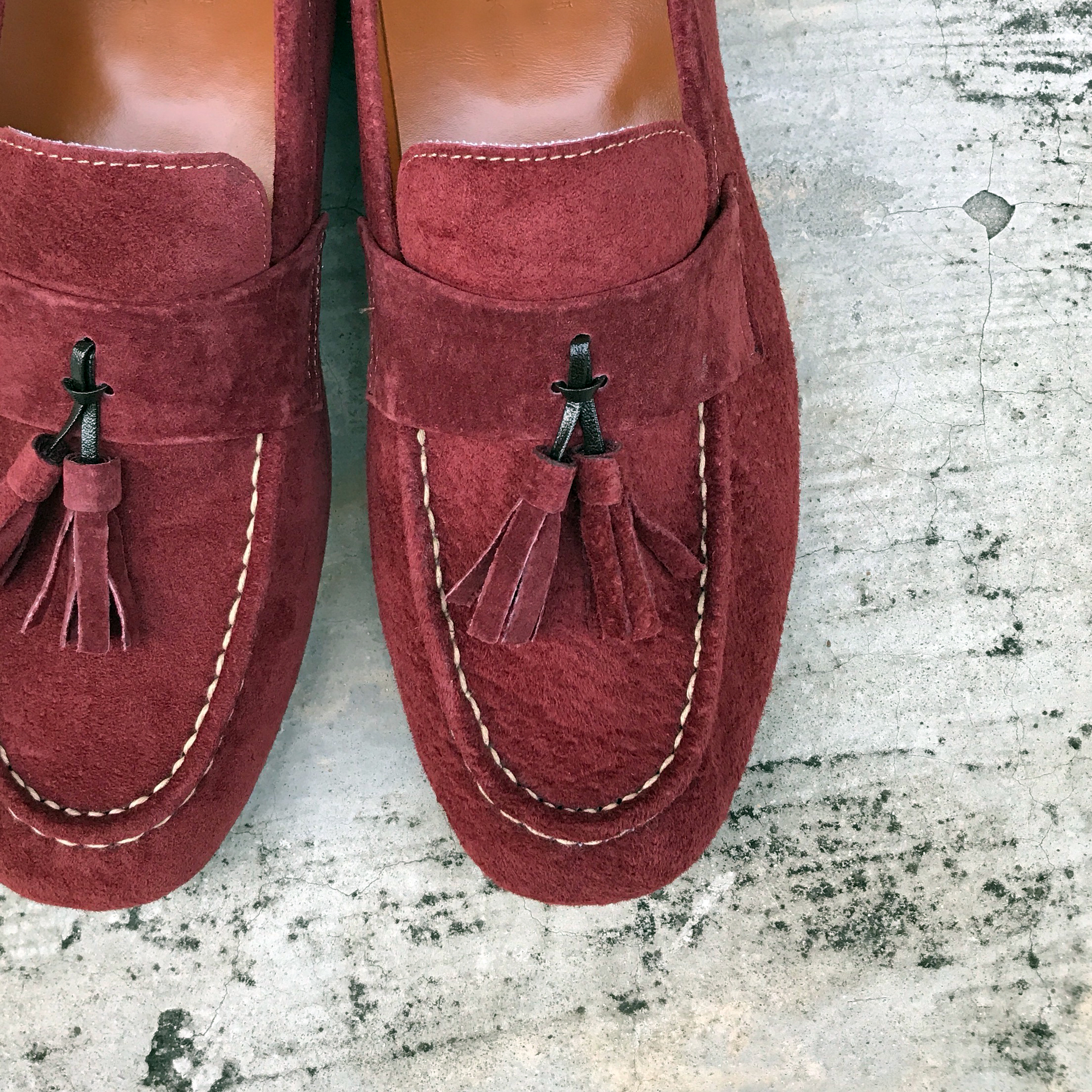 Men's suede tassel looper handmade shoes 7color