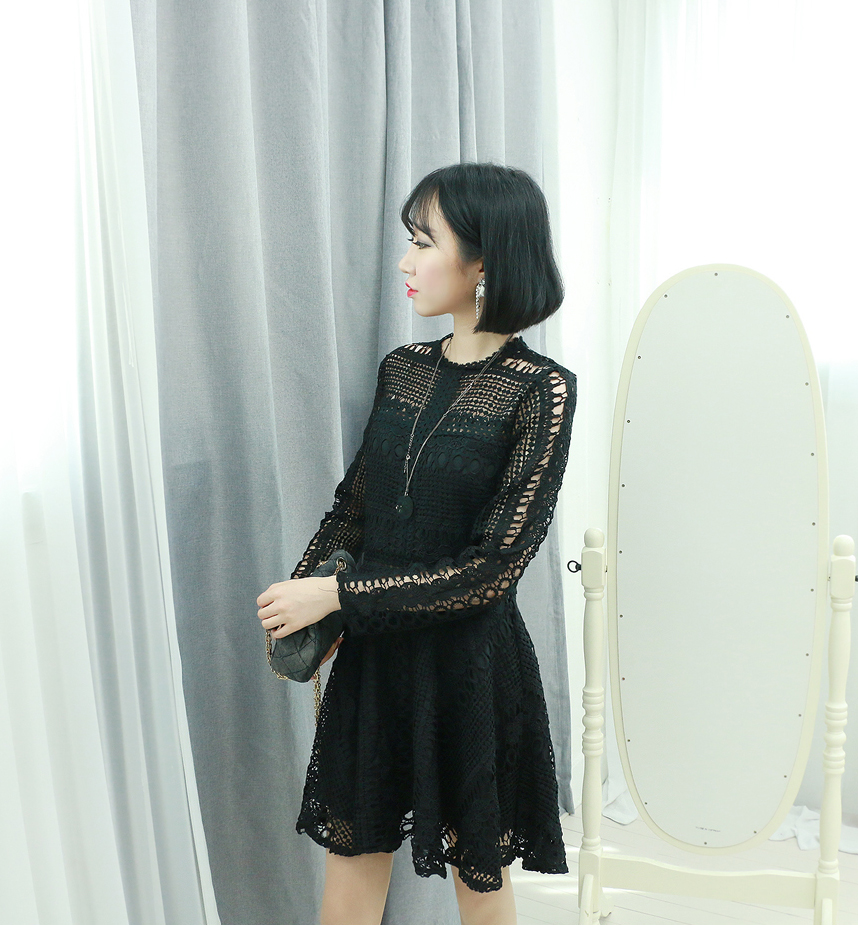 Heart Signal Bae Yun-kyung Red Wine Lace One Piece