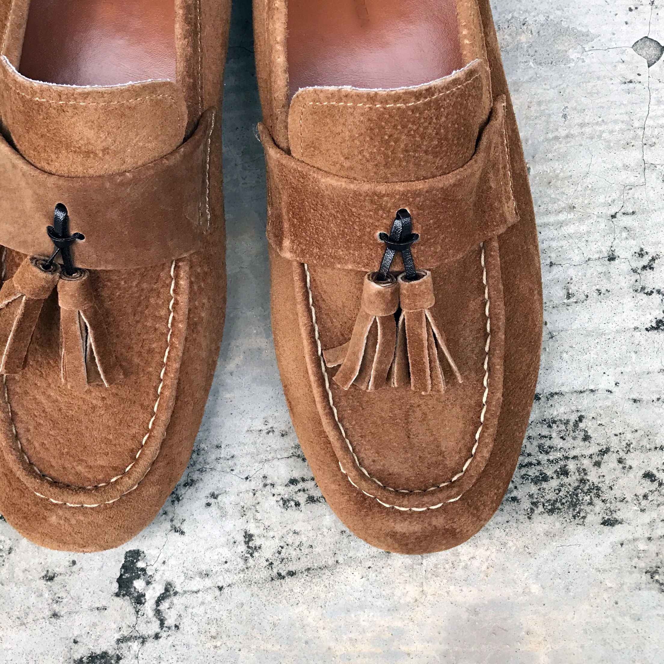 Men's suede tassel looper handmade shoes 7color