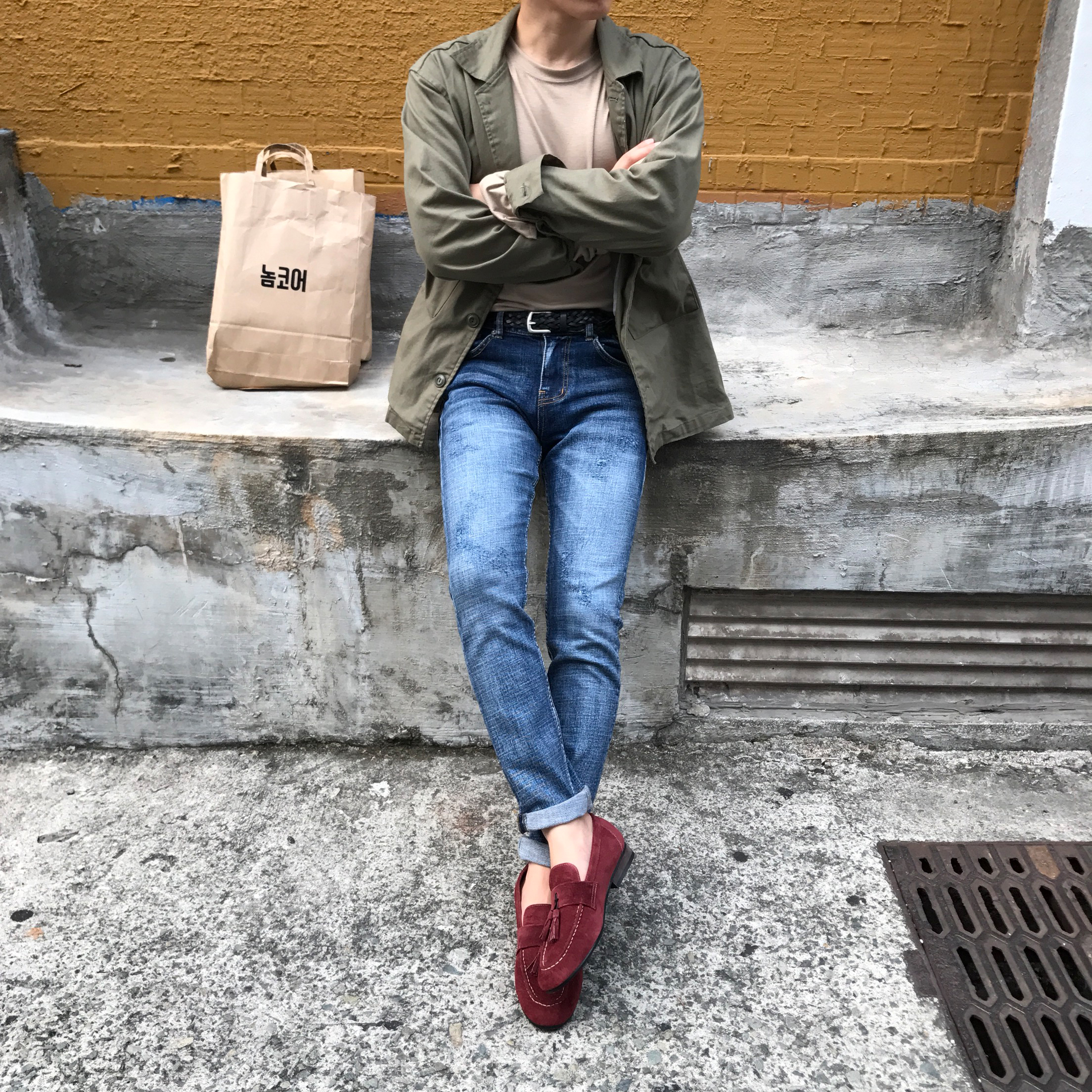 Men's suede tassel looper handmade shoes 7color