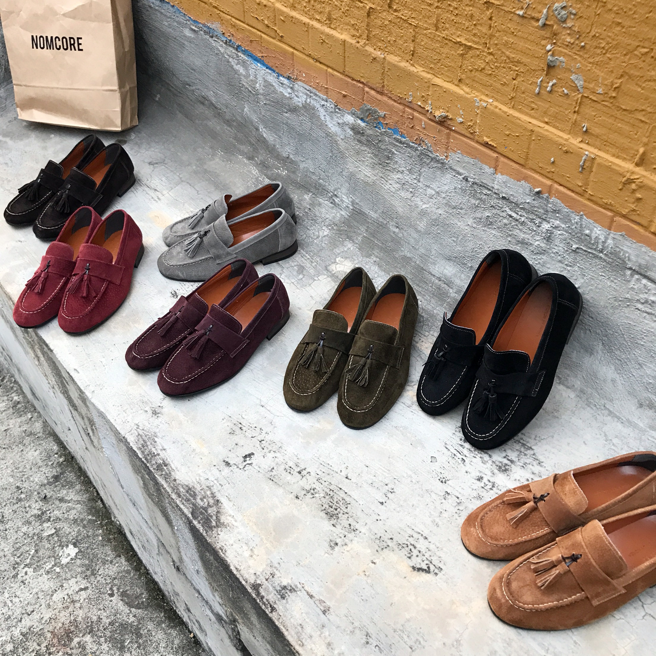 Men's suede tassel looper handmade shoes 7color