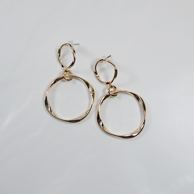 Twisted Ring Gold Color Drop Earring Anti-allergy 