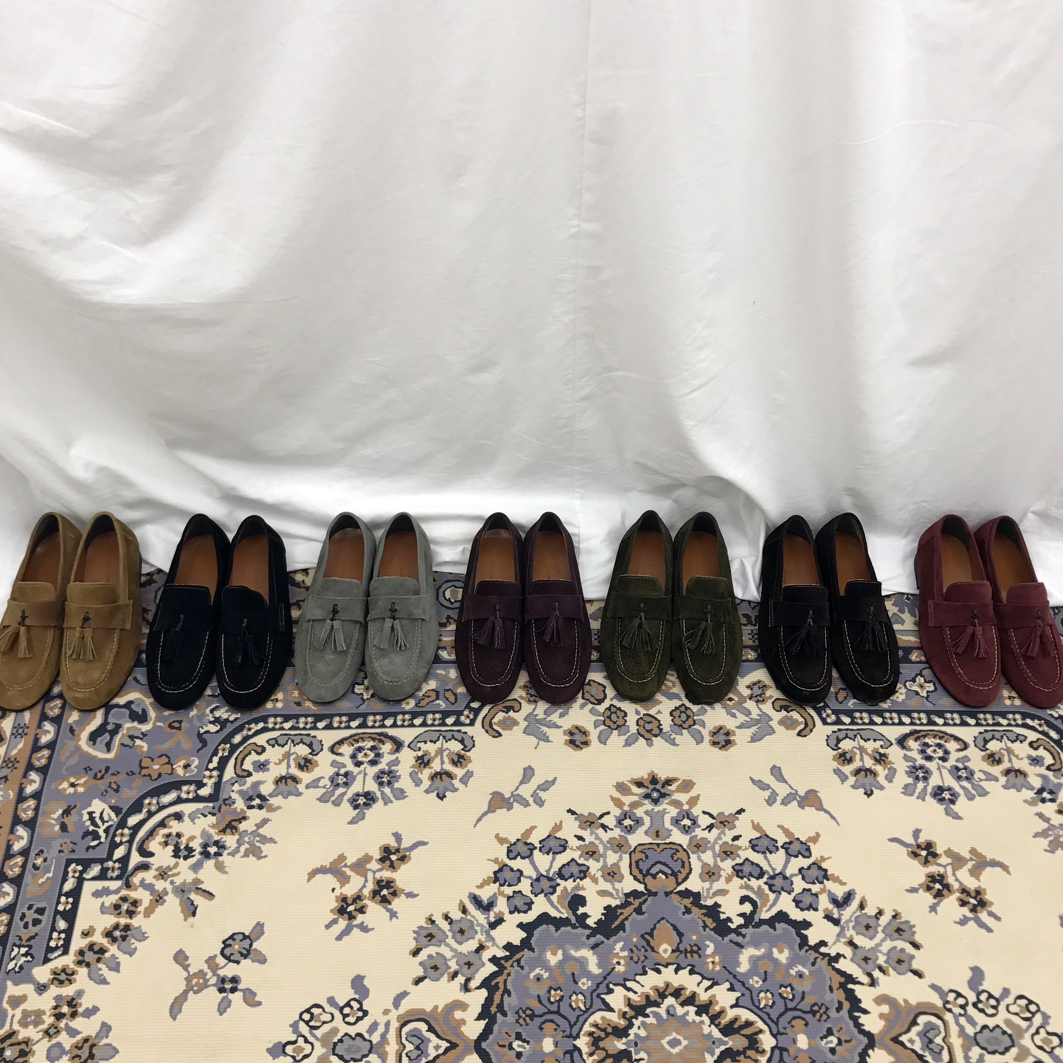 Men's suede tassel looper handmade shoes 7color